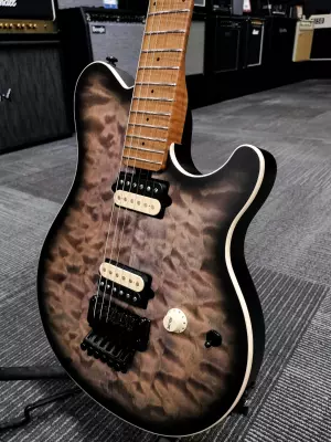 Ernie Ball Music Man - Axis Electric Guitar - Charcoal Cloud Quilt 2